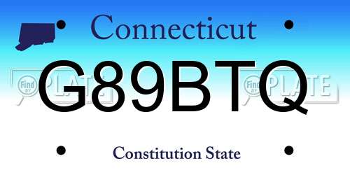 G89BTQ Connecticut License Plate