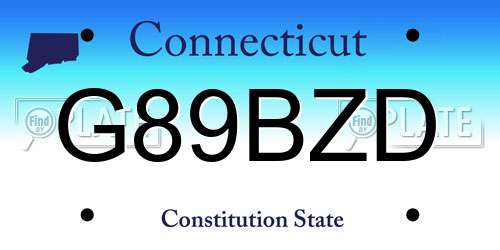 G89BZD Connecticut License Plate