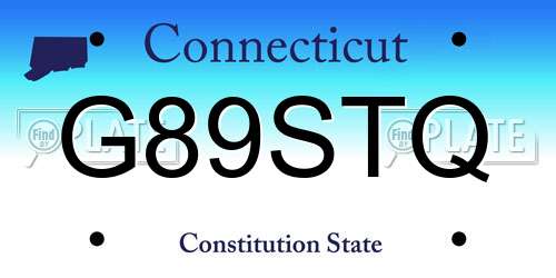 G89STQ Connecticut License Plate