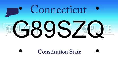 G89SZQ Connecticut License Plate