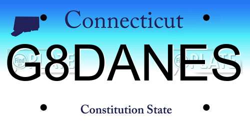 G8DANES Connecticut License Plate
