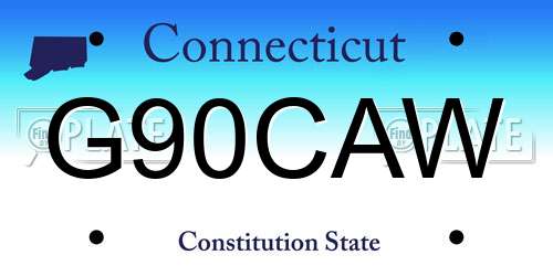 G90CAW Connecticut License Plate