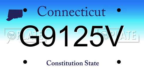 G9125V Connecticut License Plate