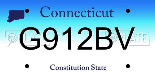 G912BV Connecticut License Plate
