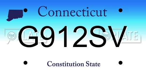 G912SV Connecticut License Plate