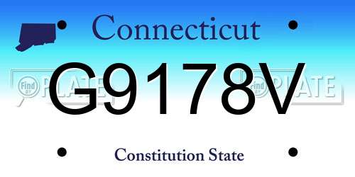G9178V Connecticut License Plate