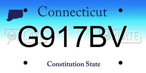 G917BV Connecticut License Plate