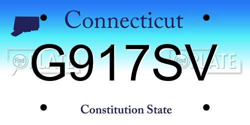 G917SV Connecticut License Plate