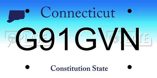 G91GVN Connecticut License Plate