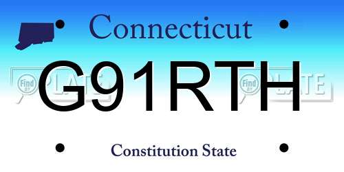 G91RTH Connecticut License Plate