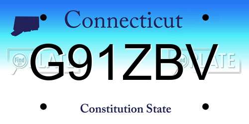G91ZBV Connecticut License Plate