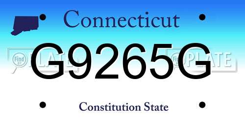 G9265G Connecticut License Plate