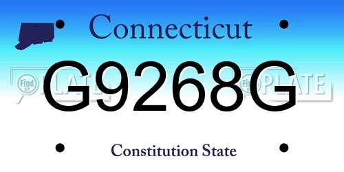 G9268G Connecticut License Plate