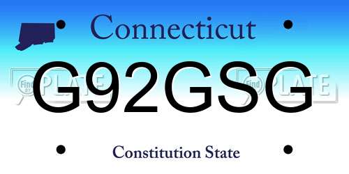 G92GSG Connecticut License Plate