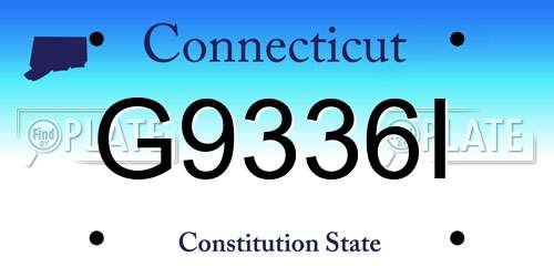 G9336I Connecticut License Plate