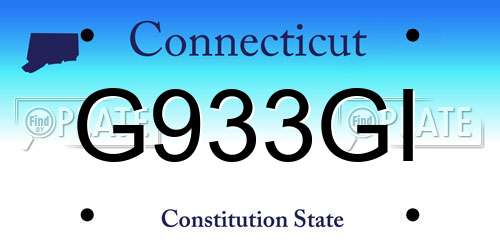 G933GI Connecticut License Plate