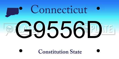G9556D Connecticut License Plate