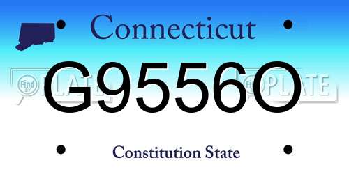 G9556O Connecticut License Plate