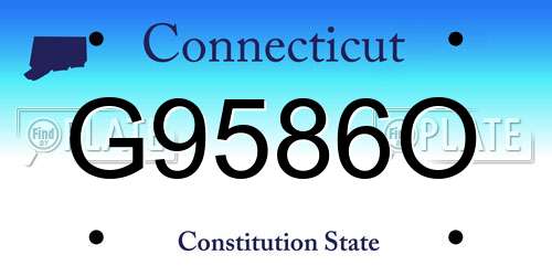 G9586O Connecticut License Plate