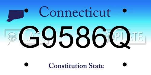 G9586Q Connecticut License Plate