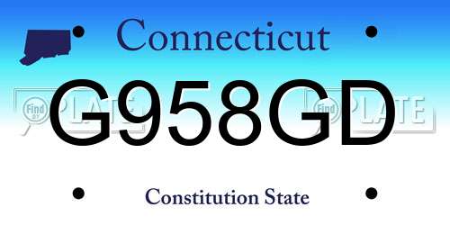G958GD Connecticut License Plate