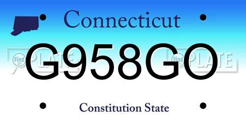 G958GO Connecticut License Plate