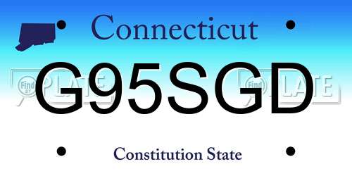G95SGD Connecticut License Plate