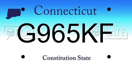 G965KF Connecticut License Plate