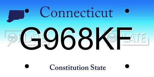 G968KF Connecticut License Plate