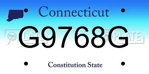 G9768G Connecticut License Plate