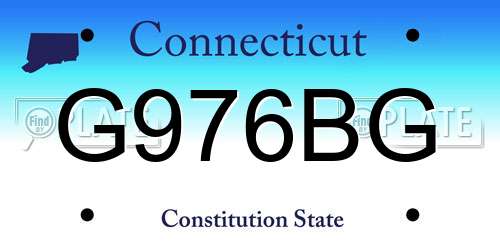 G976BG Connecticut License Plate