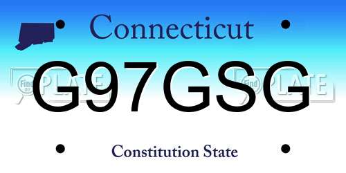 G97GSG Connecticut License Plate