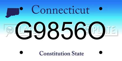 G9856O Connecticut License Plate
