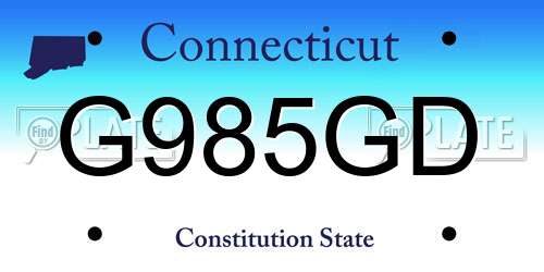 G985GD Connecticut License Plate