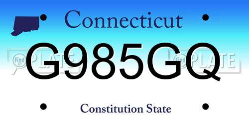 G985GQ Connecticut License Plate