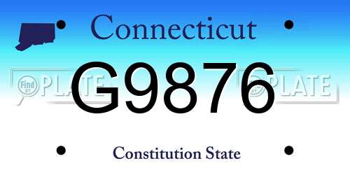 G9876 Connecticut License Plate