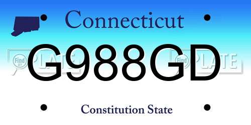 G988GD Connecticut License Plate