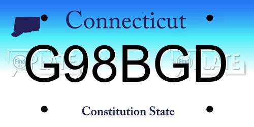 G98BGD Connecticut License Plate