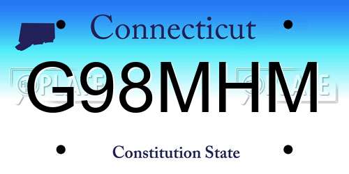 G98MHM Connecticut License Plate