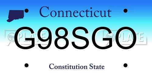 G98SGO Connecticut License Plate
