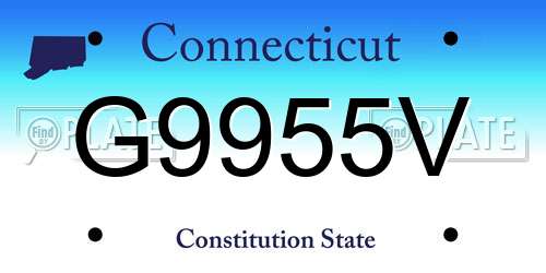 G9955V Connecticut License Plate