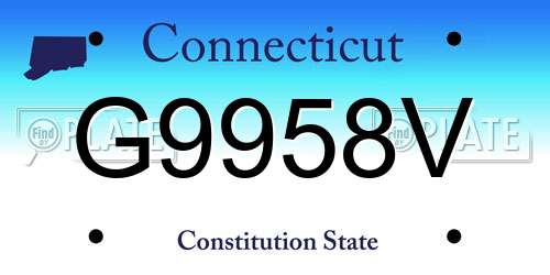 G9958V Connecticut License Plate