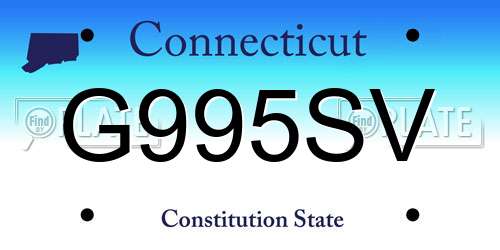 G995SV Connecticut License Plate