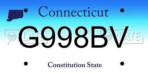 G998BV Connecticut License Plate
