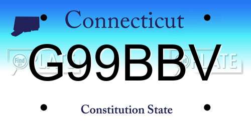 G99BBV Connecticut License Plate