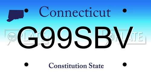 G99SBV Connecticut License Plate