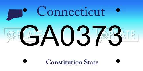 GA0373 Connecticut License Plate