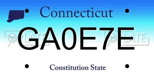 GA0E7E Connecticut License Plate