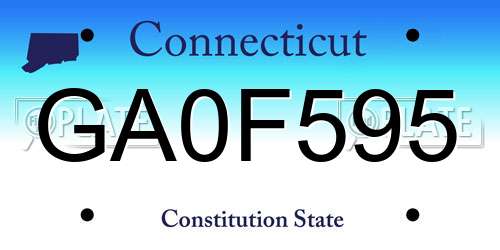 GA0F595 Connecticut License Plate