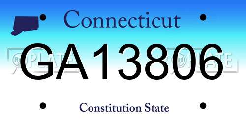GA13806 Connecticut License Plate